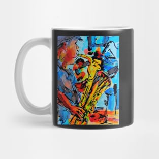 Saxophone Player Music Jazz Blues Abstract Art Mug